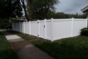 White Vinyl Fence Installed in Arlington Heights